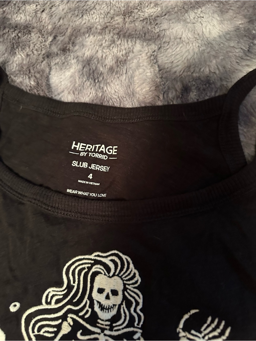 Torrid Heritage Graphic Tank Top - Skeleton Mermaid Design - Picture 2 of 3